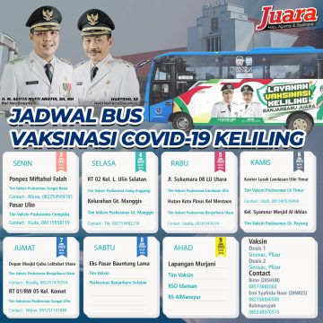 Jadwal Bus Vaksinasi Keliling 3 Januari – 9 Januari 2022