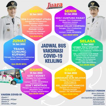 Jadwal Bus Vaksinasi 10 – 15 Januari 2022
