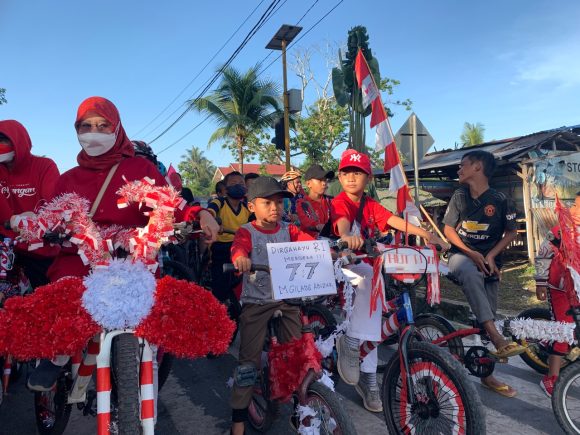 Sepeda Merah Putih Padati Guntung Payung