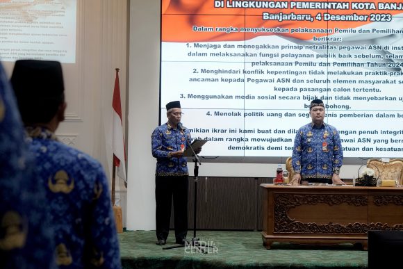 ASN Banjarbaru Ikrarkan Netral Pemilu dalam Rakor SKPD Desember