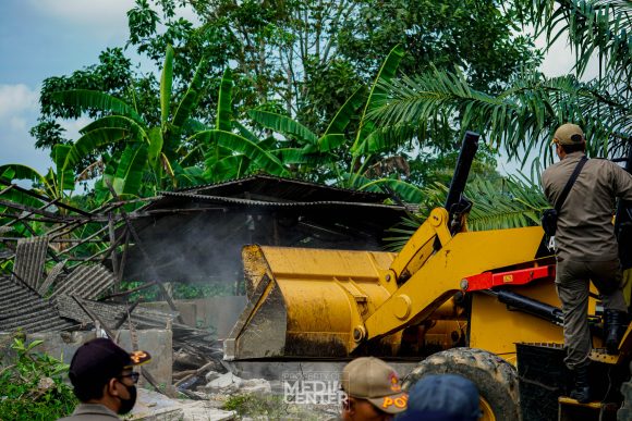Serius Tegakkan Perda, Pemko Banjarbaru Bongkar Kandang Babi Ilegal di Guntung Manggis