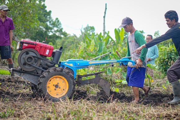 Kelompok Tani Liang Anggang Gunakan Traktor Alsintan untuk Pengolahan Lahan