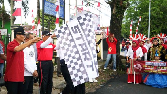 Karnaval Jalan Santai Pesta Kostum Meriahkan HUT RI ke-80 di Kelurahan Sungai Besar