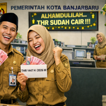 Kabar Baik! Seluruh ASN Hingga PJLOP Pemkot Banjarbaru Terima THR Tepat Waktu