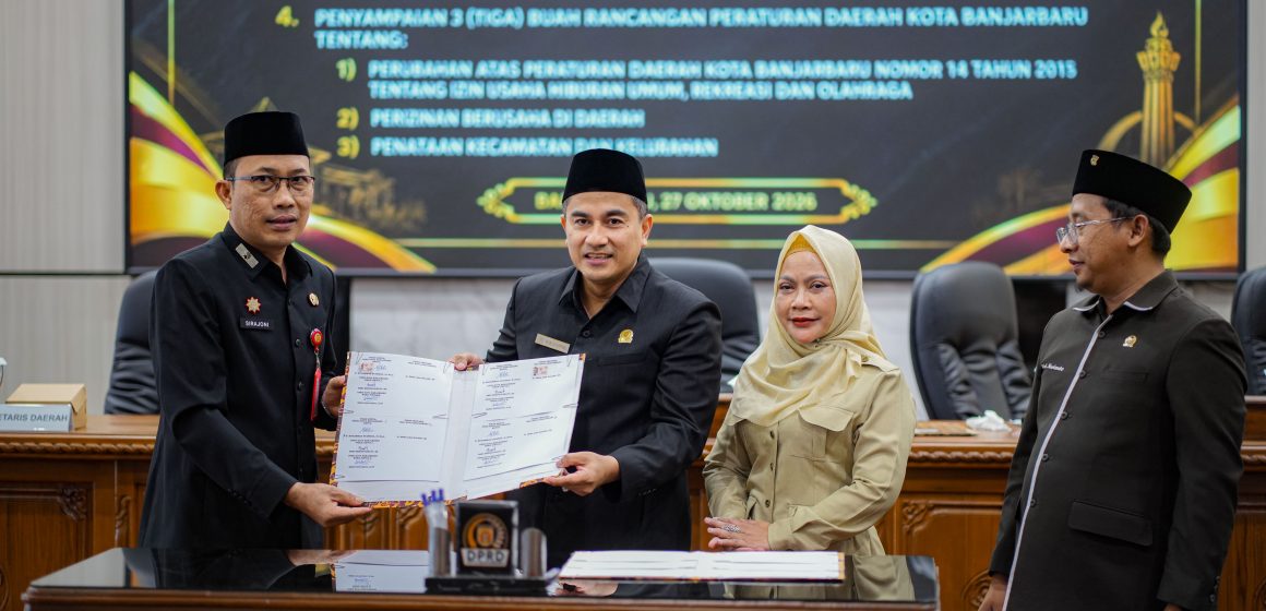 Paripurna DPRD Banjarbaru: Pengesahan Perda Sungai hingga Pembahasan Tiga Raperda Strategis